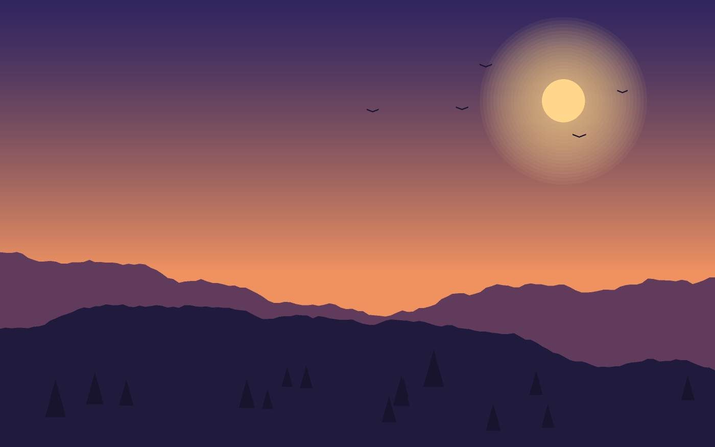 Ilustração de uma paisagem
