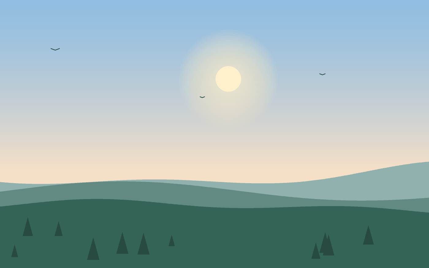 Ilustração de uma paisagem